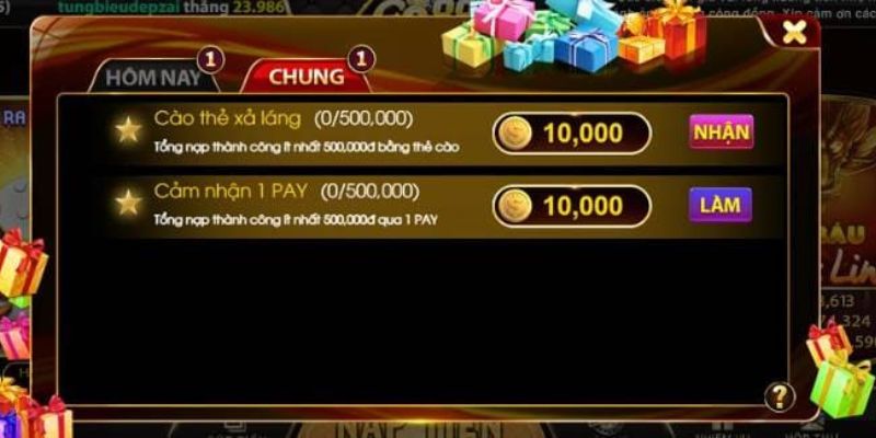 Một số khuyến mãi dành cho người chơi khi tải game go88